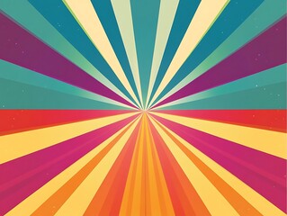 Bright colorful sunburst background. Rays diverging from a central point. 