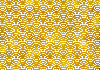 Japanese pattern “Seigaiha” gold leaf style