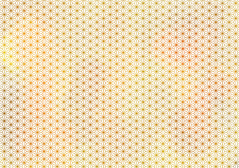 日本文様の和柄　金の「麻の葉」