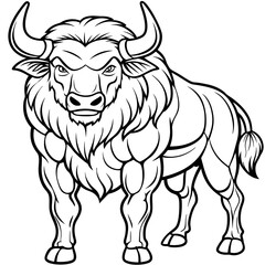 Bold Bison Strong Line Art Vector Design