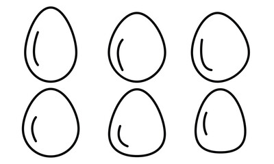 Eggs icon collection. Easter Egg Icon set. Diffrient style egg vector set. 