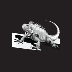 Obraz premium Iguana mascot illustration logo concept design