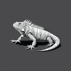 Iguana mascot illustration logo concept design