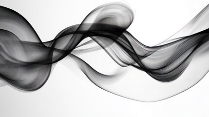 Fototapeta premium Abstract black and white flowing lines create a sense of movement and fluidity.