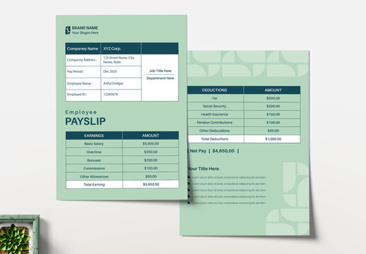 Employee Payslip Design Layout