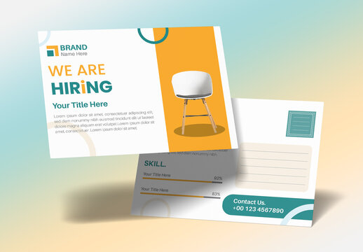 We Are Hiring Job Vacancy Postcard Design Layout