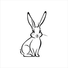 Rabbit mascot illustration logo concept design