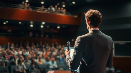 speaker speech in front of the audience people listeners