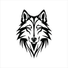 wolf head mascot illustration logo concept design