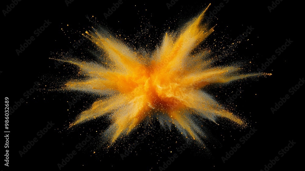 Aufkleber a radiant display of yellow particles expands energetically in all directions, creating a stunning v