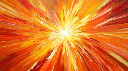 Obraz premium Exciting Vibrant Streaks of Orange and Yellow: A Stunning Poster for Sports Interiors, Capturing Energy and Intensity with a Bright Center!