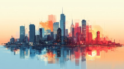 Obraz premium Modern Skyscrapers and Urban Landscapes: Comprehensive Illustration Set for Professional Design Projects