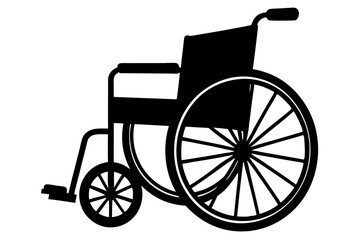 Black silhouette wheelchair on white background. vector illustration.