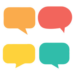 Playful pastel speech bubbles with lines and dots, ideal for creative designs and presentations.