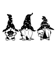 Gnome | Halloween Gnome | Garden Decor | Gnome Icon | Halloween | Long Hat Gnome | Mythology | 3 Halloween Gnome | Original Illustration | Vector and Clipart | Cutfile and Stencil