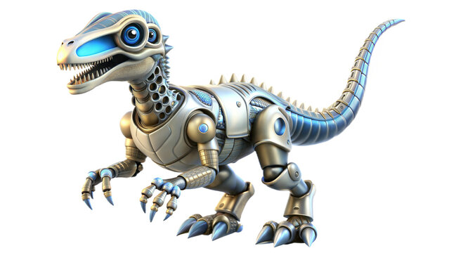 a cute robot of abelisaurus dinosaur 3d illustration