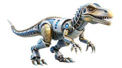 Naklejka premium a cute robot of allosaurus dinosaur 3d illustration