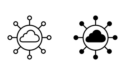 Illustration of cloud computing network and service icon vector