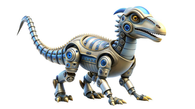 a cute robot of citipati dinosaur 3d illustration