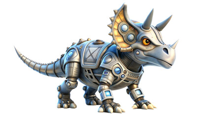 Fototapeta premium a cute robot of torosaurus dinosaur 3d illustration