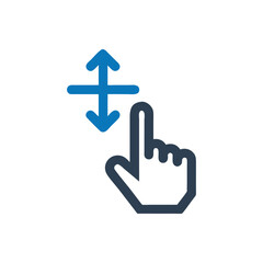 Hand Thumb Scroll Vector Icon, Hand Spread Icon