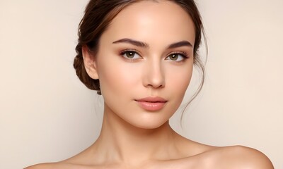 Close-up of a Woman with Flawless Skin and Luscious Lips