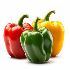 Green, Red and Yellow Bell Peppers