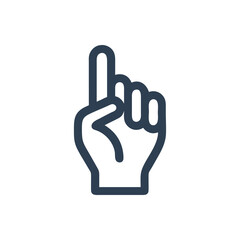 Obraz premium Number one icon, Hand showing number one symbol, Hand with one finger raised / pointing icon