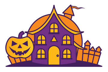 Halloween Pumpkin House  L.eps