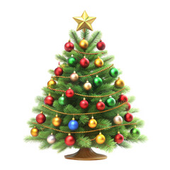 a christmas tree cute 3d illustration