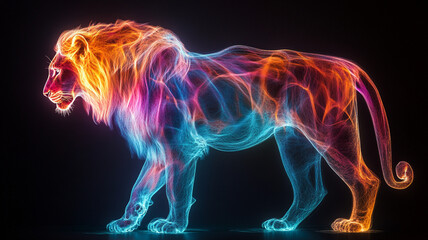 3d hologram of lion