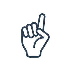 Pointer icon, Number one icon, Hand showing number one symbol