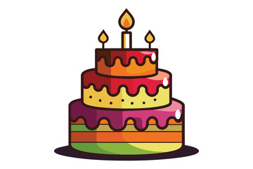 Happy birthday cake icon,,vector illustration F.eps