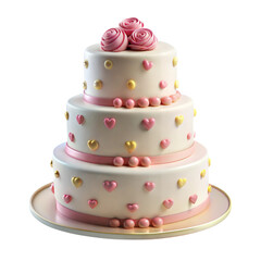 wedding cake cute 3d illustration