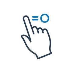 Obraz premium Finger swiping with arrow icon, Finger pressing a button symbol, Hand making a selection gesture icon