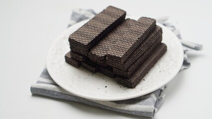 close up wafer isolated on white background