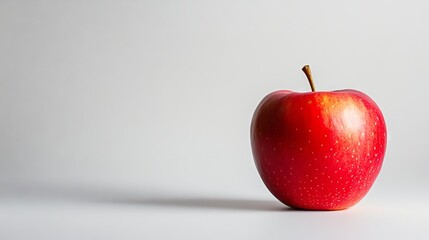 Fresh Apple on Solid White Background with Ample Copy Space, AI generated illustration