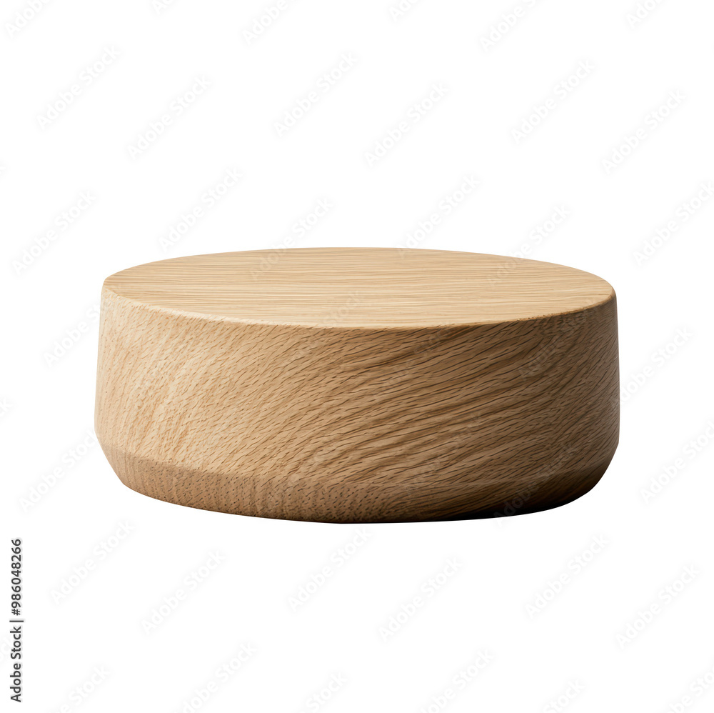 Poster natural wooden display stand with a textured finish. ideal for rustic or eco-friendly product presen