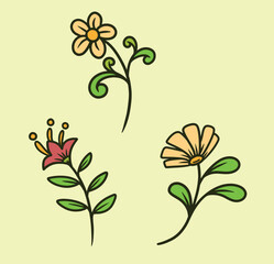 floral element minimalist flower shop logo for your business