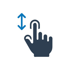 Hand making a selection gesture icon, Hand with finger making a pressing / tapping gesture icon