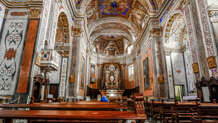 Obraz premium The central part of the church of Santa Maria di Finalе, Italy.