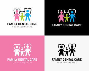 family dental care colorful vector logo