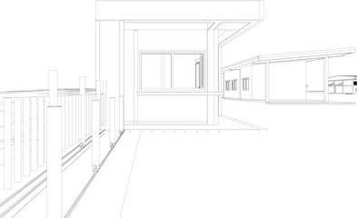 3D illustration of industrial project