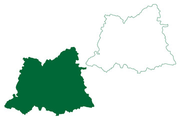 Muzaffarnagar district (Uttar Pradesh State, Republic of India) map vector illustration, scribble sketch Muzaffarnagar map