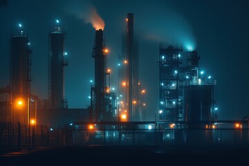 industrial complex at night