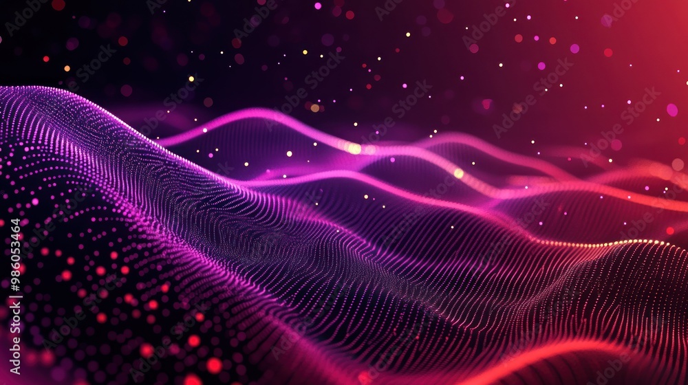 Aufkleber abstract waves of vibrant colors and light particles create a dynamic visual experience.