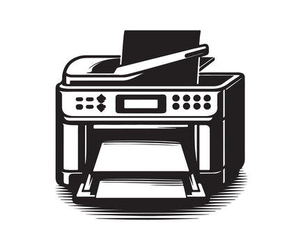 black and white printer printing paper clip art preview