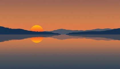 Fototapeta premium sunrise over the lake