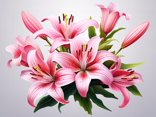 Fototapeta premium Gorgeous vibrant pink lily