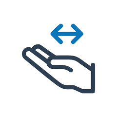 Hand Finger Pan Vector Icon, Hand swipe across icon